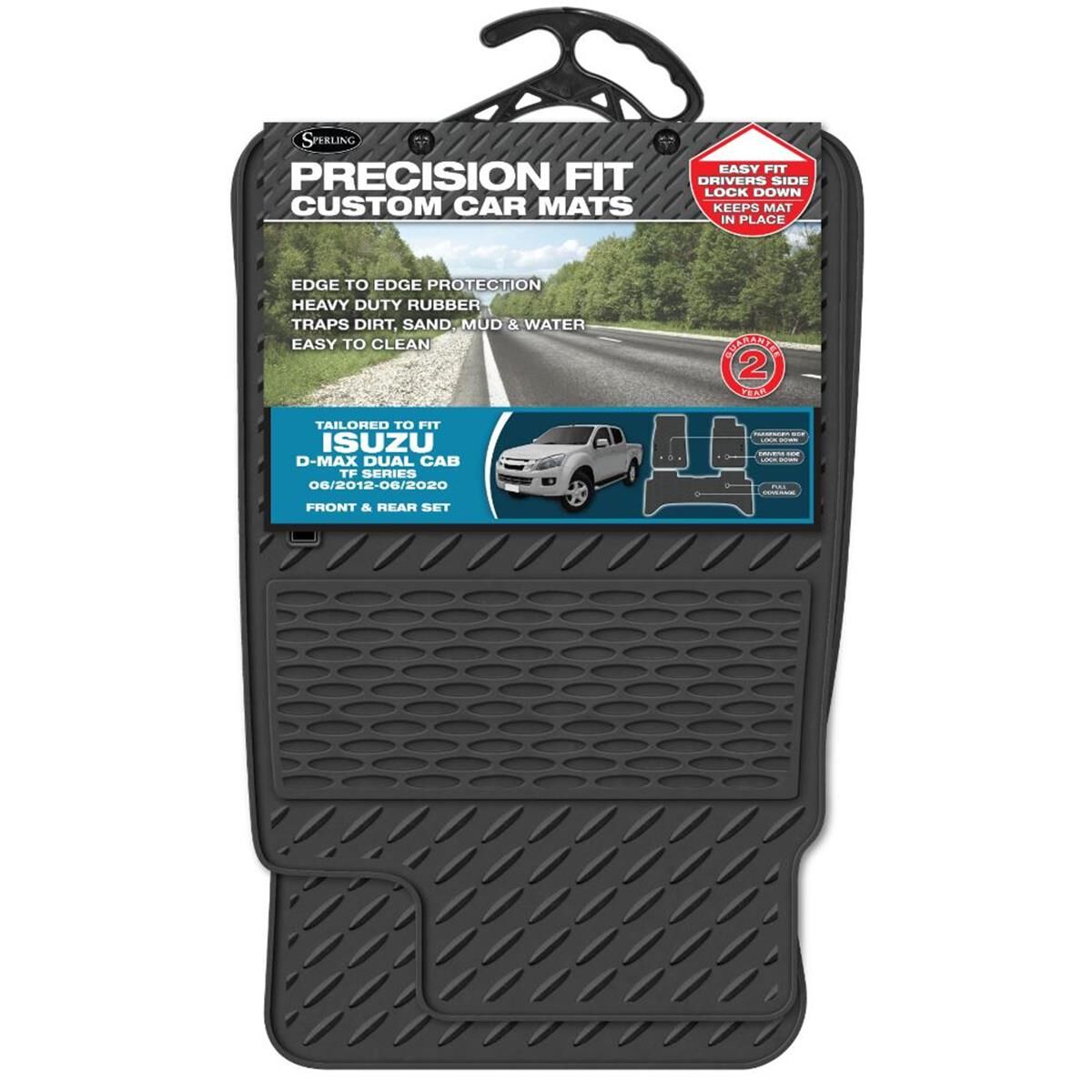 SPERLING PRECISION FIT PVC CUSTOM FLOOR MATS SUITS ISUZU D-MAX (TF) DUAL CAB 2012-2020, , scaau_hi-res