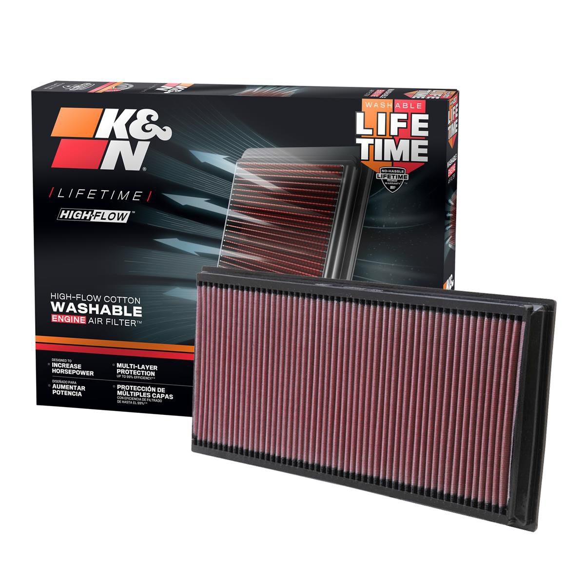 K&N Air Filter - 33-2857 (Interchangeable with A1663) | Supercheap Auto