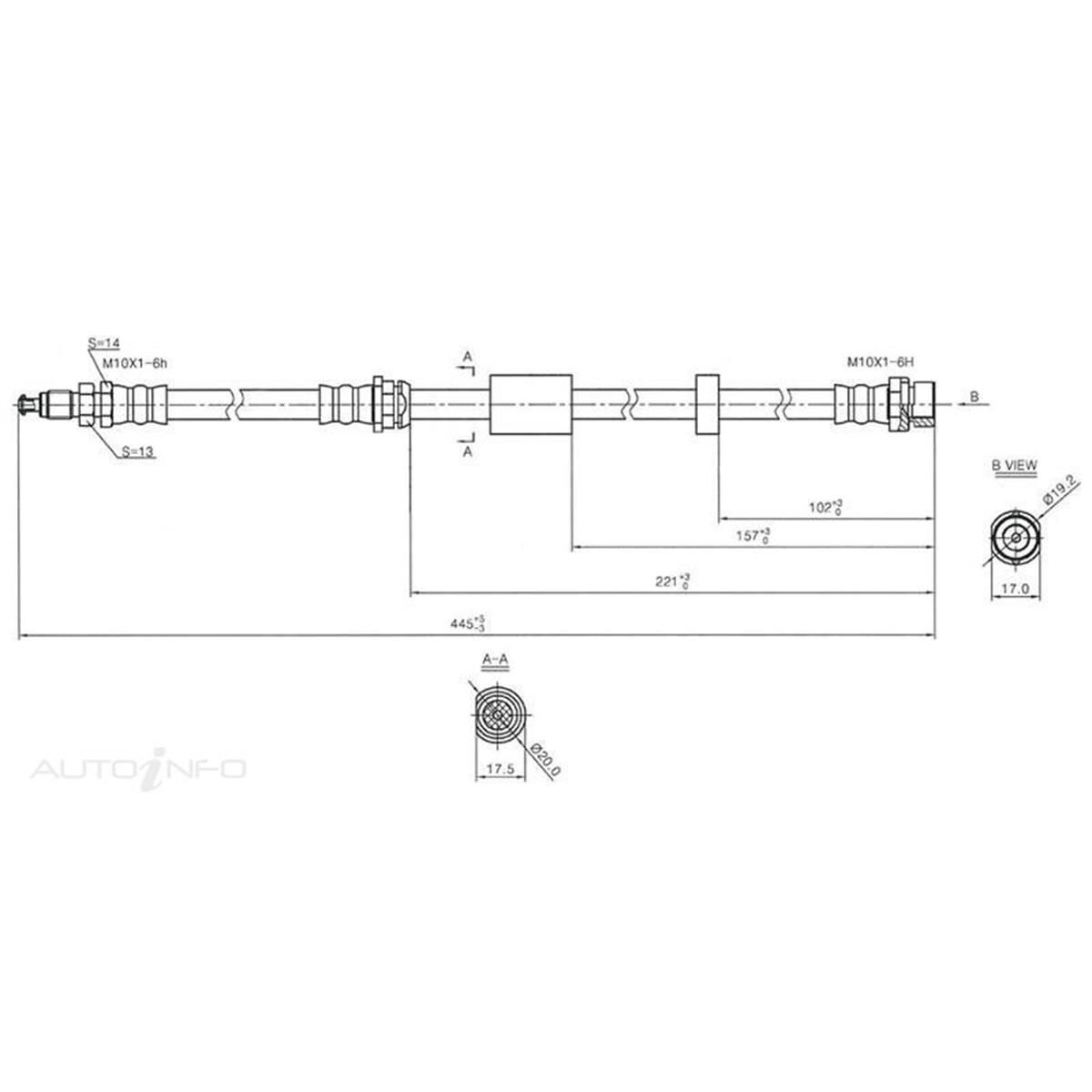 PTX BRAKE HOSE FRONT MAZDA 3 BK BL SERIE, , scaau_hi-res