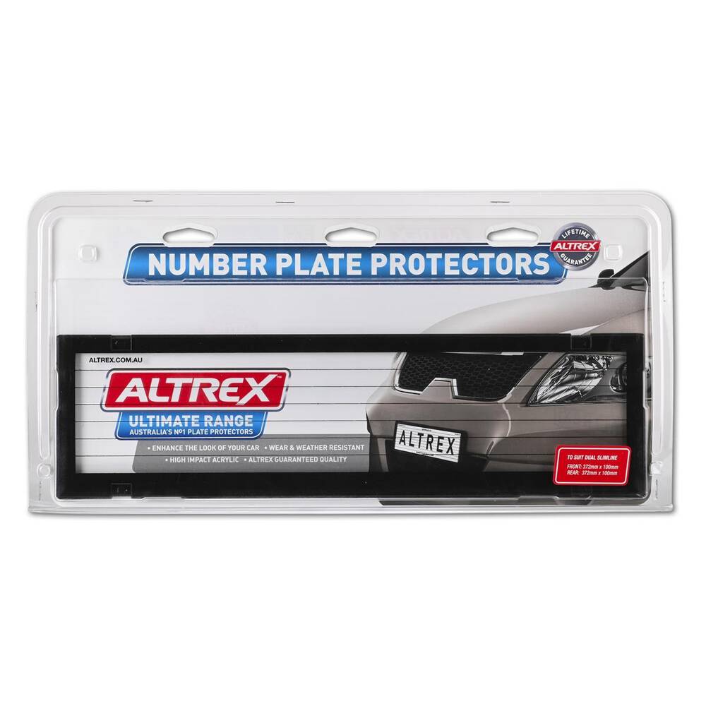 Altrex Auto Altrex Ultimate Dual Slimline Number Plate Protectors - Black with ...