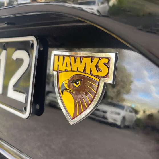 AFL HAWTHORN HAWKS 3D CHROME CAR EMBLEM, , scaau_hi-res