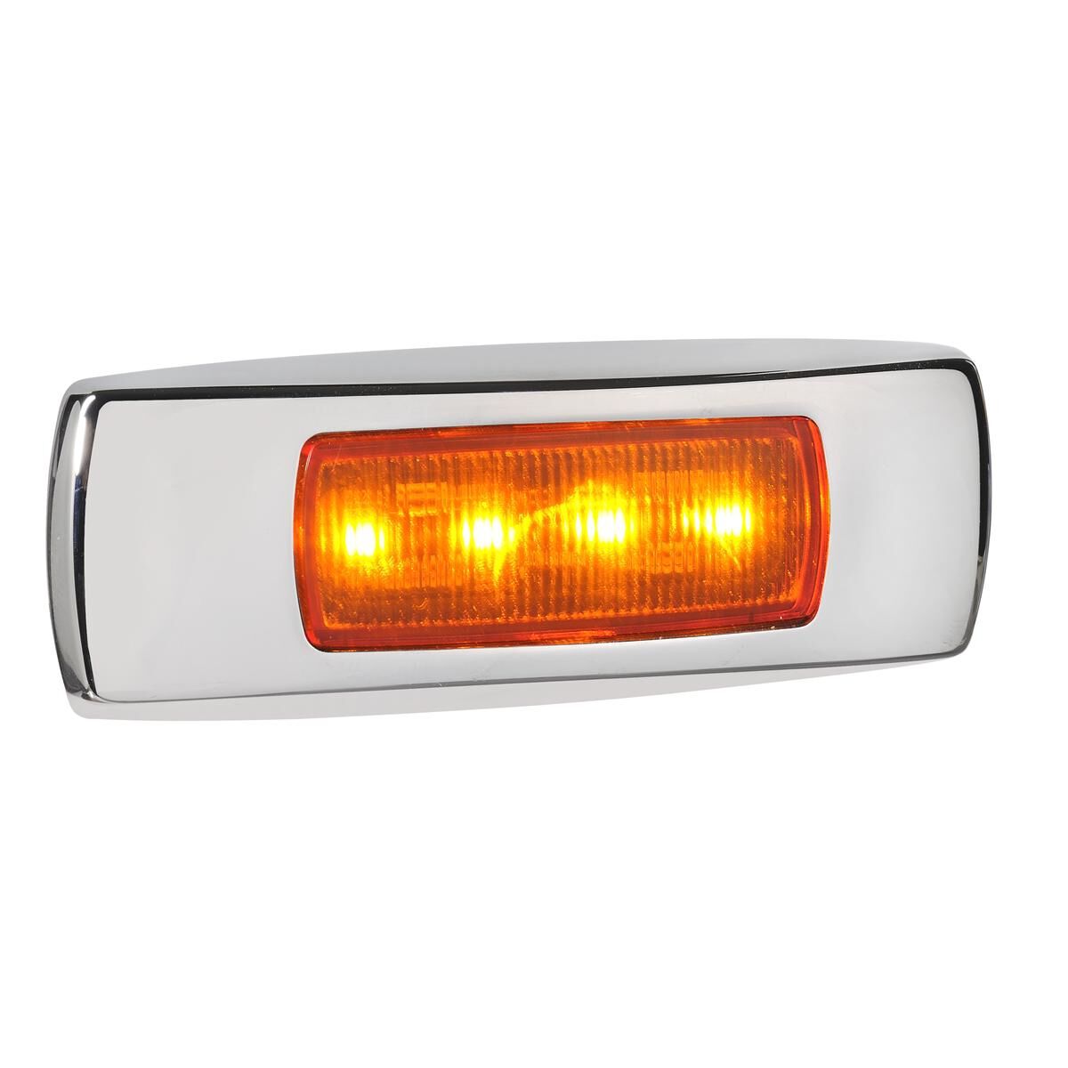 NARVA 9-33V LED FRONT END OUTLINE MARKER OR EXTERNAL CABIN MARKER LAMP(AMBER) WITH 0.5M CABLE - CHROME COVER - 10 PACK, , scaau_hi-res