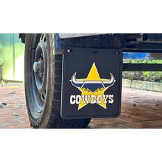 355MM DROP X 300MM WIDTH BLACK MONO MUDFLAP  - COWBOYS, , scaau_hi-res