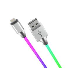 LASER MFI LIGHTNING TO USB-A CABLE RAINBOW COLOUR 1M – FAST CHARGE, DURABLE, NYLON-BRAIDED, , scaau_hi-res