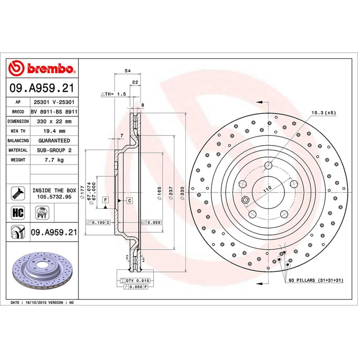 BREMBO DISC ROTOR, , scaau_hi-res