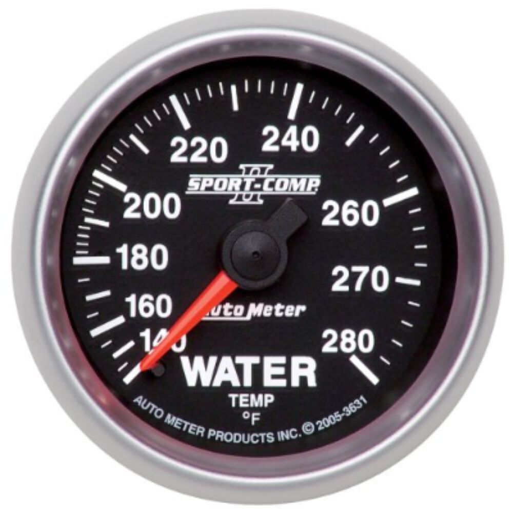 Autometer II Water Temperature Gauge 140 280 F, 2 1/16