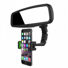 LASER REAR VIEW MIRROR PHONE HOLDER – 360° ROTATION, UNIVERSAL FIT, HANDS-FREE MOUNT, , scaau_hi-res