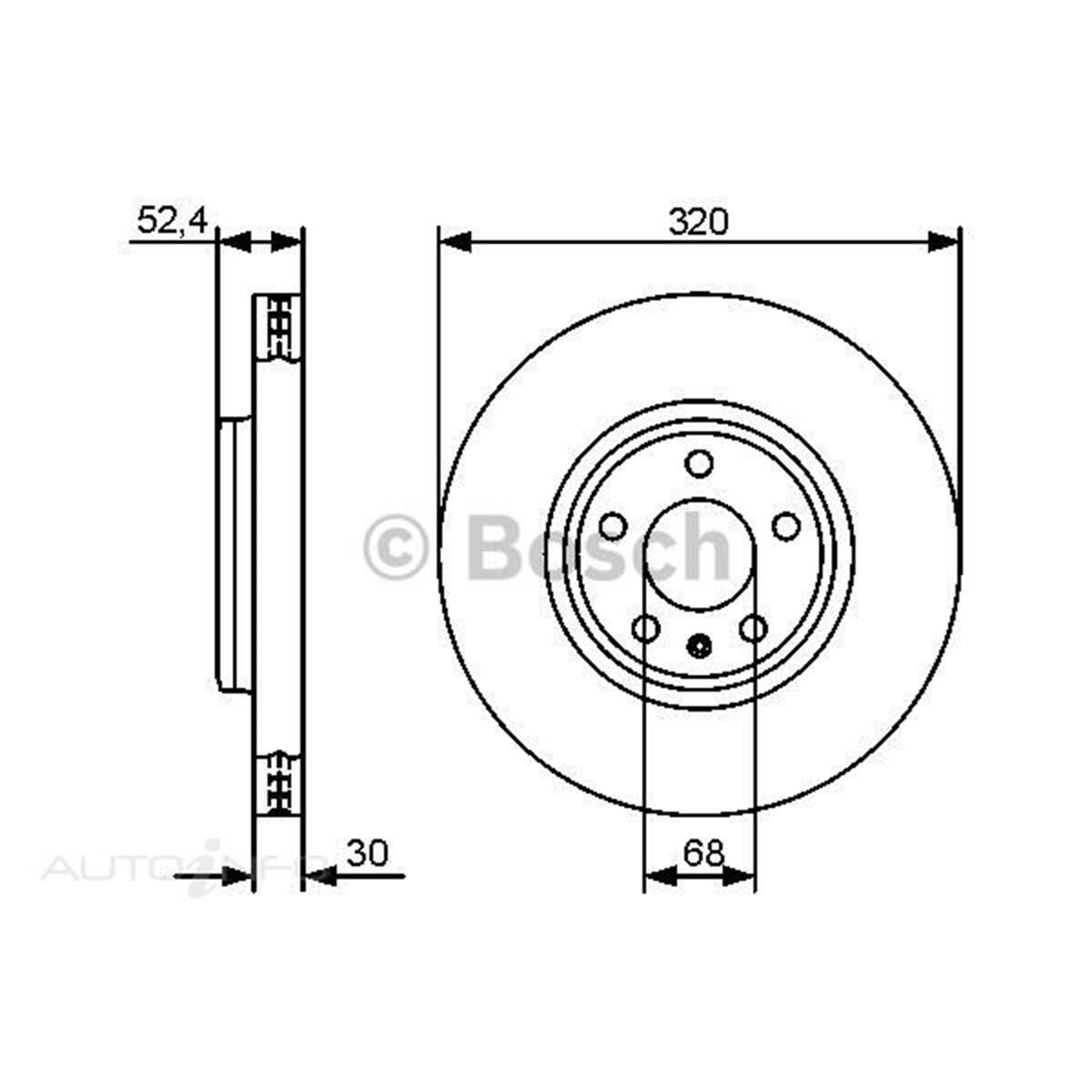 Bosch Disc Brake Rotor - Single, BD1327 | Supercheap Auto
