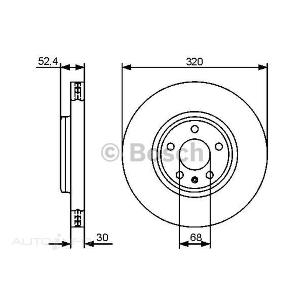 1908772 Bosch Disc Brake Rotor - Single, BD1327 | Supercheap Auto