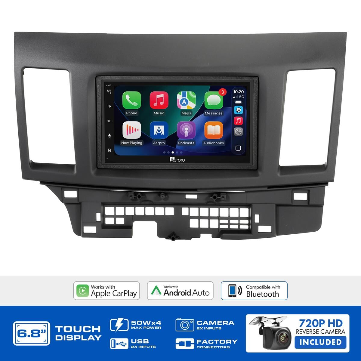 AERPRO 6.8" MULTIMEDIA RECEIVER HEAD UNIT KIT TO SUIT MITSUBISHI LANCER &ndash; AX9037K6, , scaau_hi-res