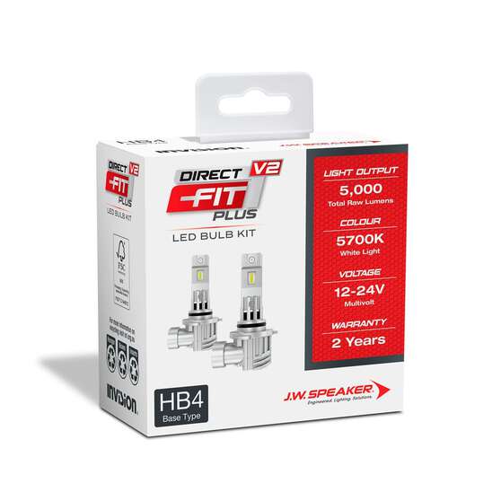 LED HB4 DIRCET FIT PLUS V2 12-24V 5700K 2500LM EACH GLOBE, , scaau_hi-res