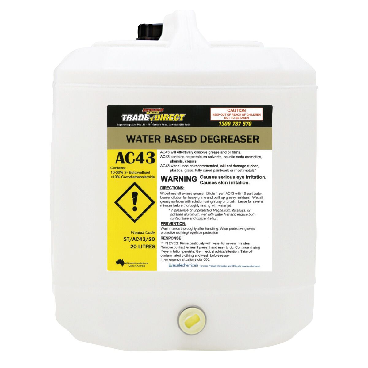 Degreaser: Water Based Degreaser - 20L Plastic Cube, , scaau_hi-res