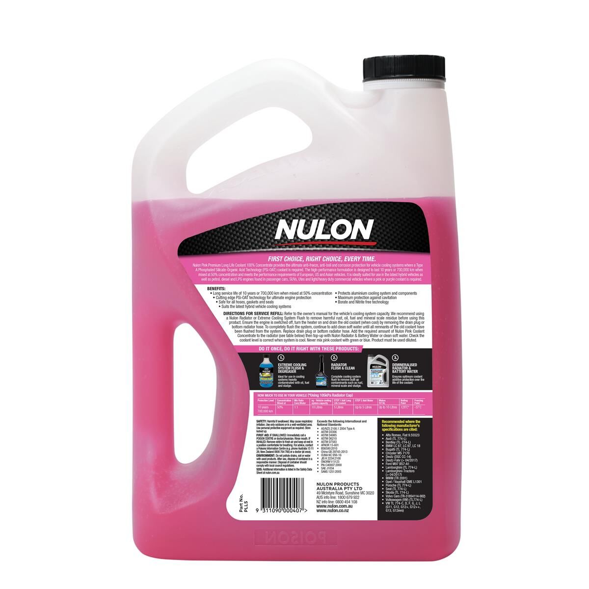 5L NULON PINK COOLANT CONCENTRATE, , scaau_hi-res