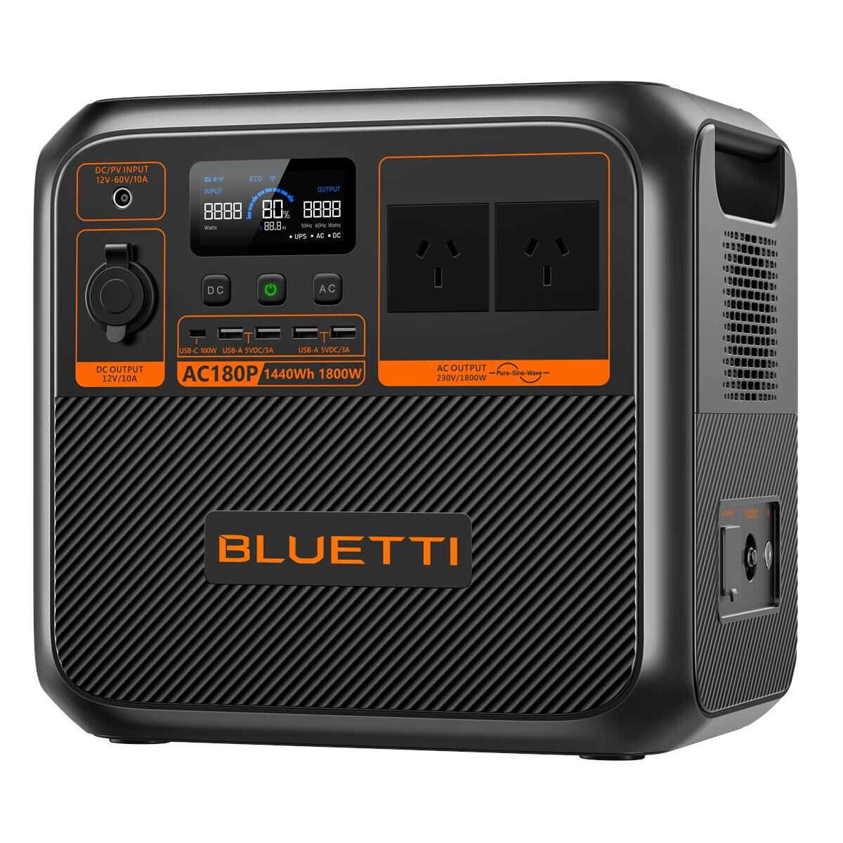 BLUETTI AC180P PORTABLE POWER STATION 1,800W 1,440WH, , scaau_hi-res