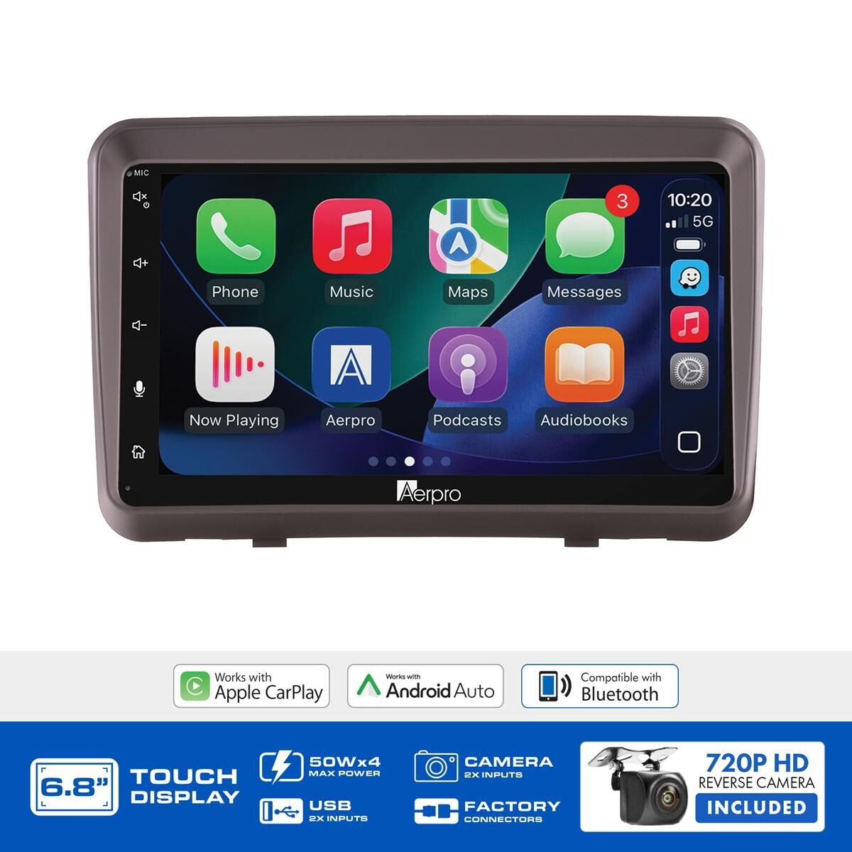 AERPRO 6.8" MULTIMEDIA RECEIVER HEAD UNIT KIT TO SUIT FORD FALCON AU SERIES II, III - GREY &ndash; AX9241K, , scaau_hi-res