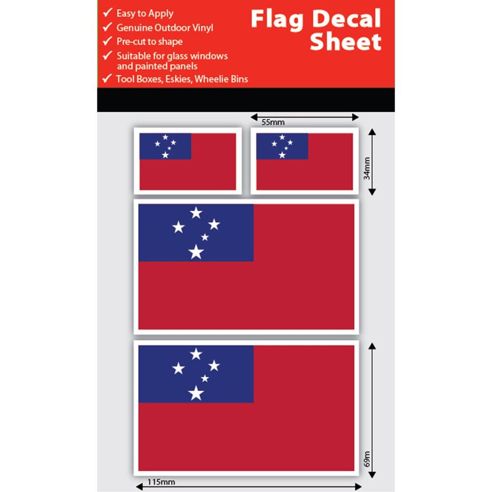 Samoa Flag Decals Sheet | Supercheap Auto