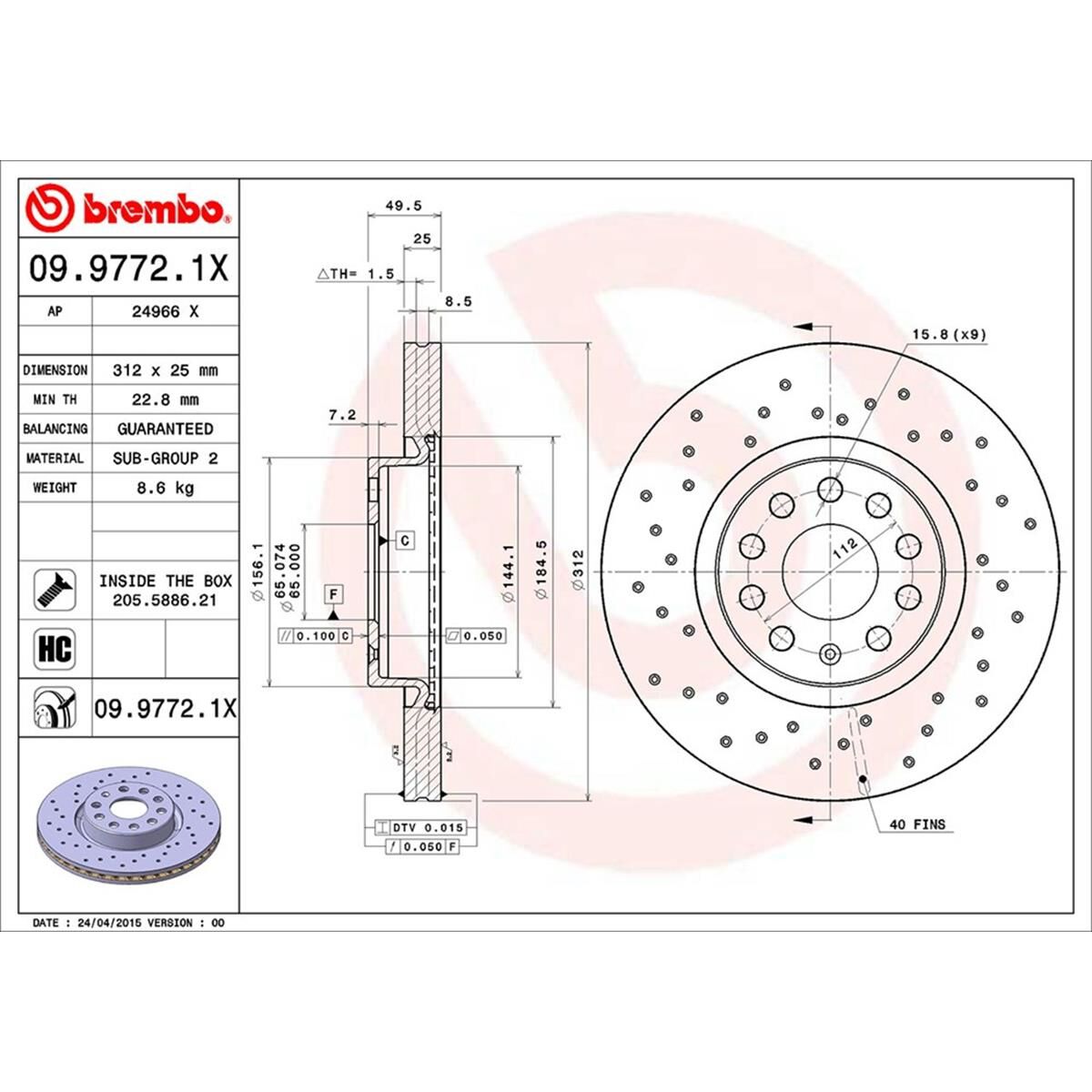 BREMBO EXTRA DISC ROTOR, , scaau_hi-res