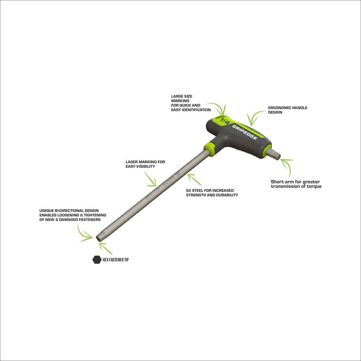 GRIPEDGE SAE HEX T HANDLE SET 9PC, , scaau_hi-res