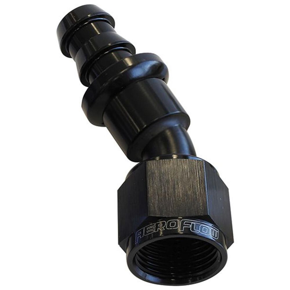 Aeroflow 400 Series Push Lock 30° Hose End 10AN, AF41710BLK