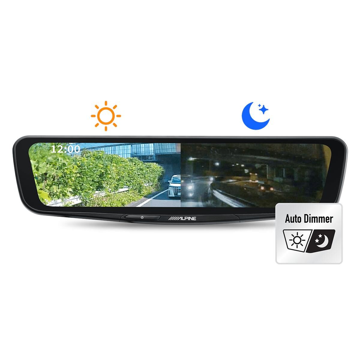 12" DIGITAL E-MIRROR WITH REAR CAMERA, , scaau_hi-res