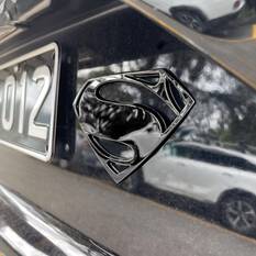 DAWN OF JUSTICE SUPERMAN 3D CAR EMBLEM (BLACK CHROME), , scaau_hi-res