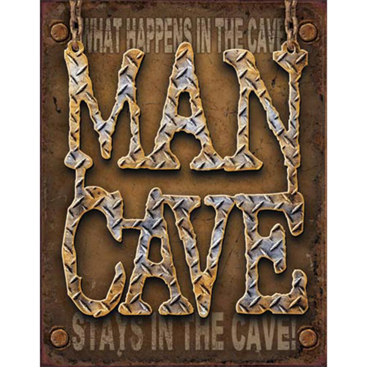 Sign-Man Cave - Diamond Plate, , scaau_hi-res