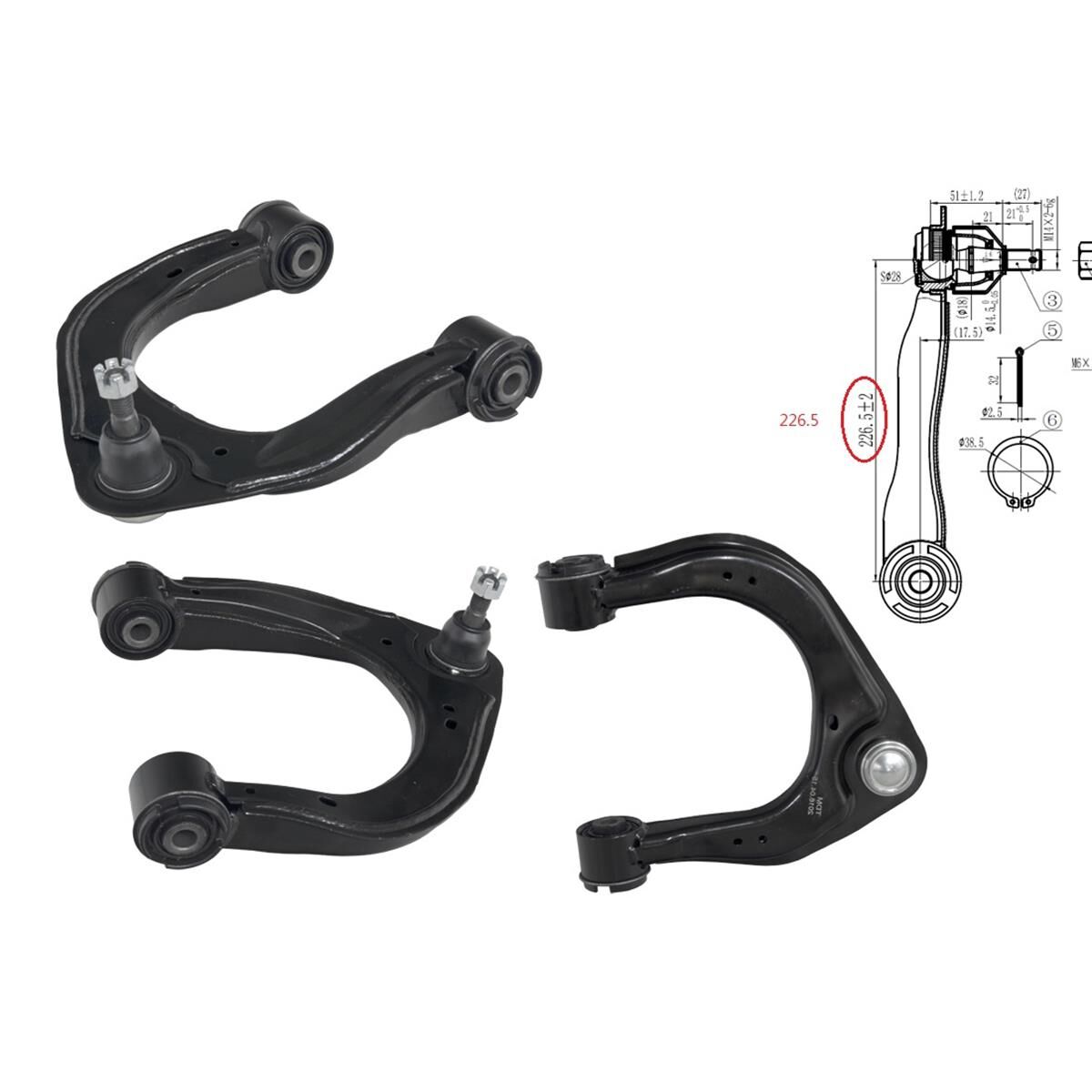 FORD RANGER PX SERIES 2/3 CONTROL ARM RIGHT HAND SIDE FRONT UPPER, , scaau_hi-res