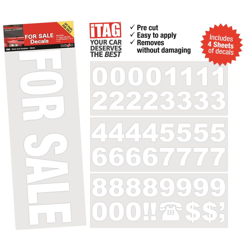 FOR SALE decal and number digits for phone number Supercheap Auto