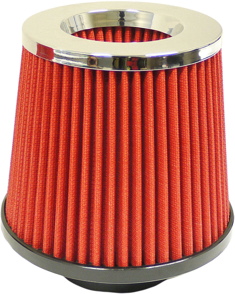 POD FILTER URETHANE RED ELEMENT CHROME TOP 76MM, , scaau_hi-res