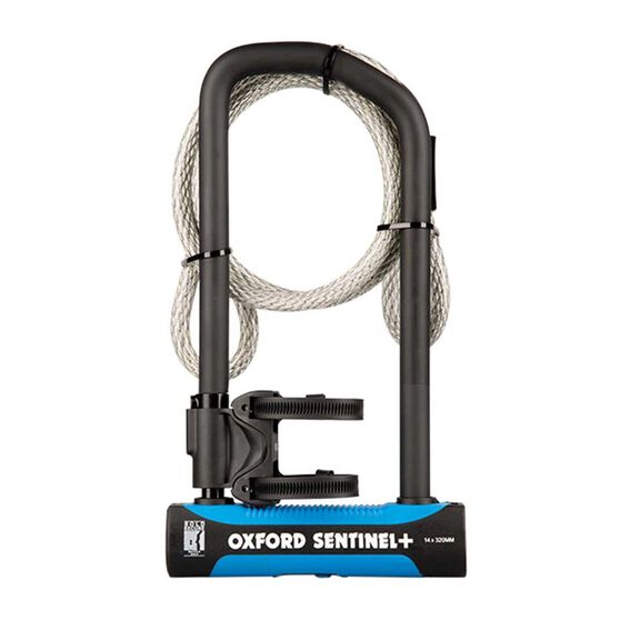 OXFORD SENTINEL PRO DUO U-LOCK 320MM X 177MM + CABLE, , scaau_hi-res