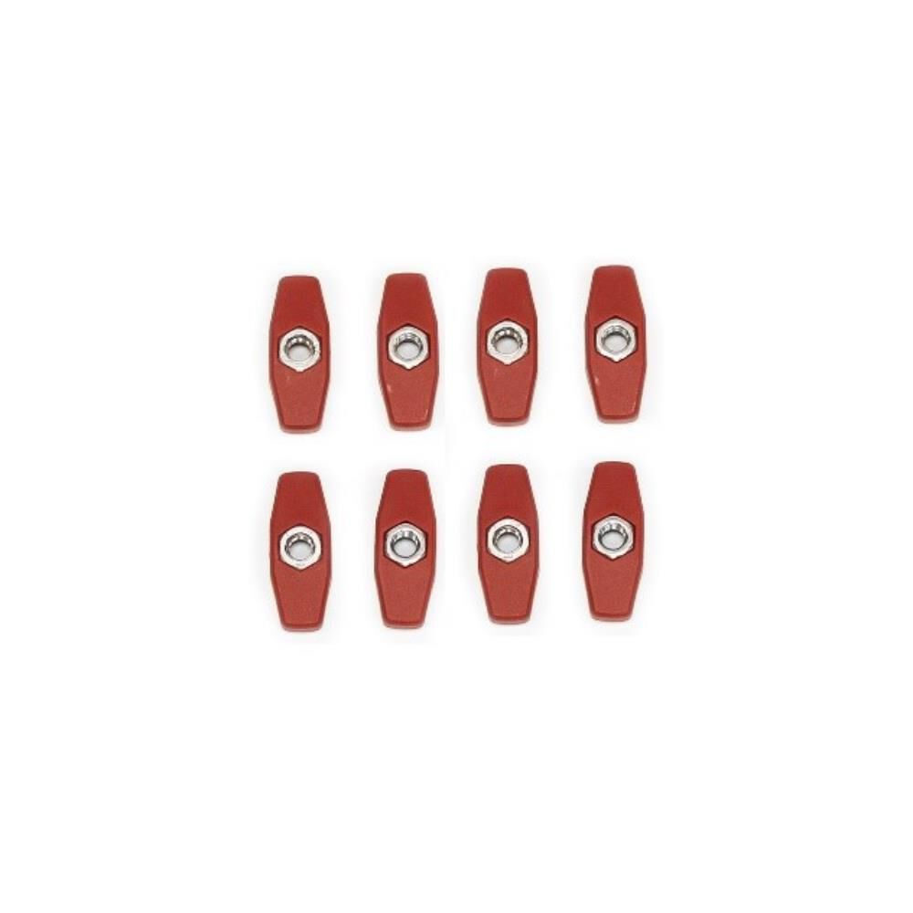 Rpl Knob Red 2 Lobe w M6 Nut x8, , scaau_hi-res