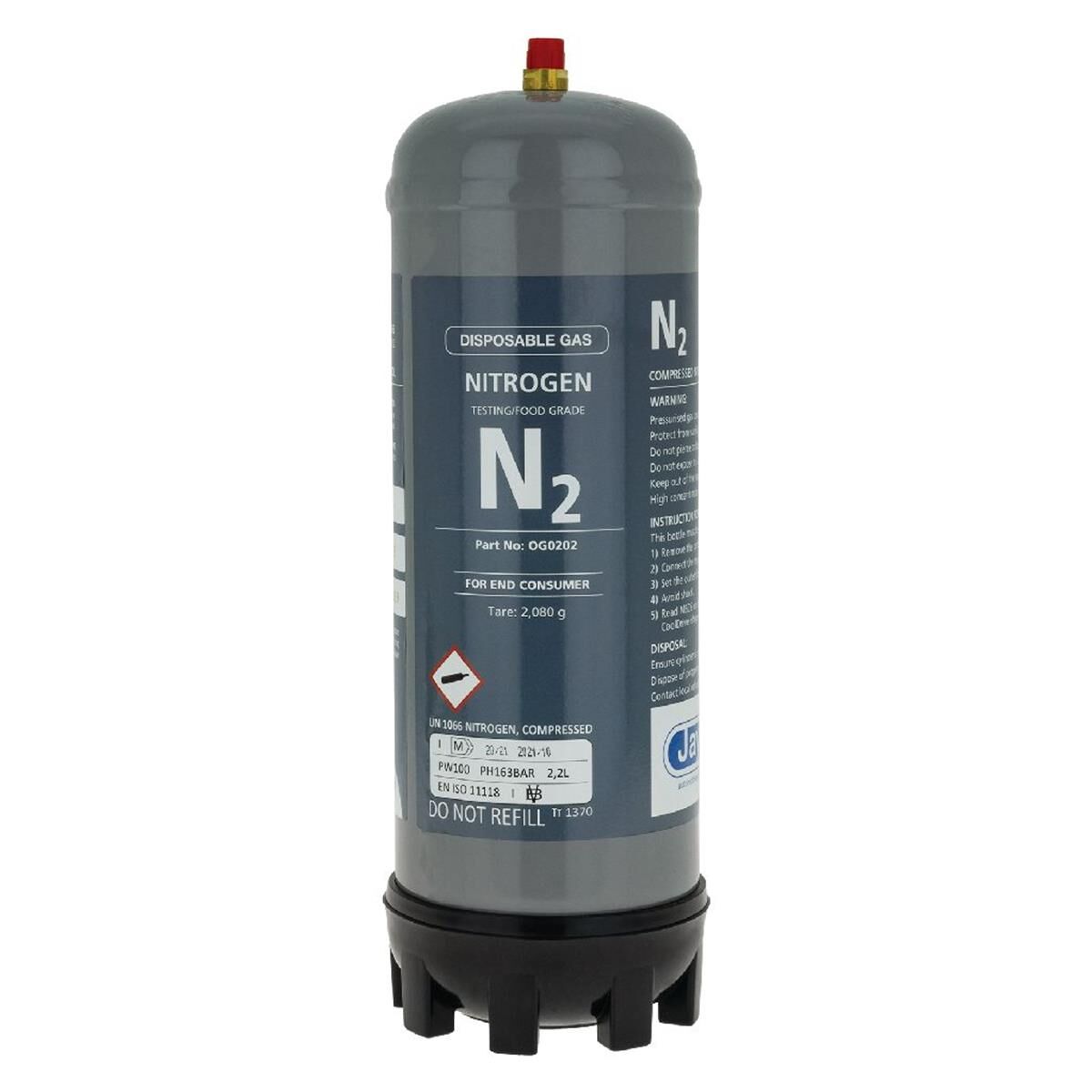 NITROGEN DISPOSABLE CYLINDER 2.2L 100% FOOD GRADE - OILS & CHEMICALS, , scaau_hi-res