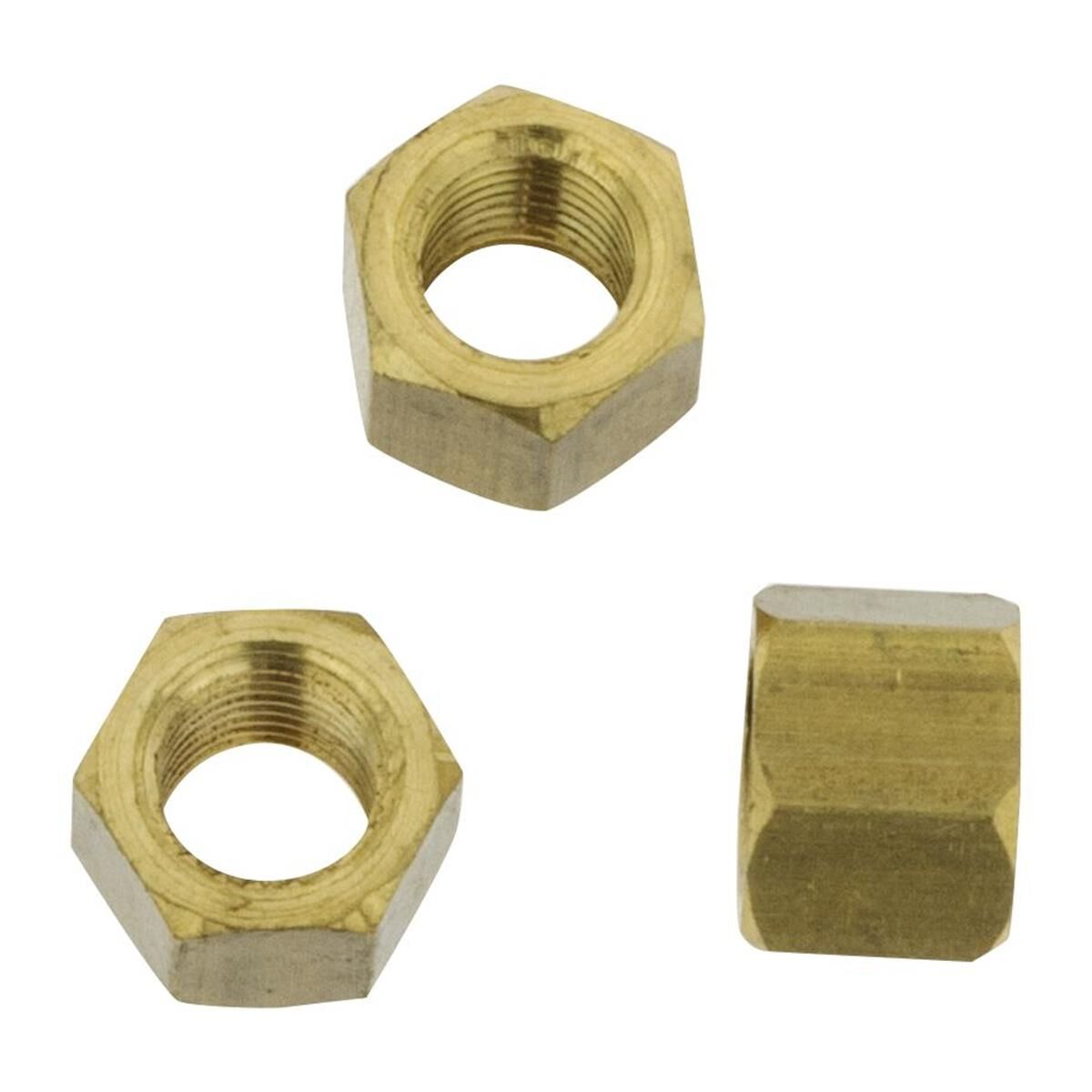 PKT 25 EXH PARTS JAGUAR BRASS NUT 3/8" UNF, , scaau_hi-res