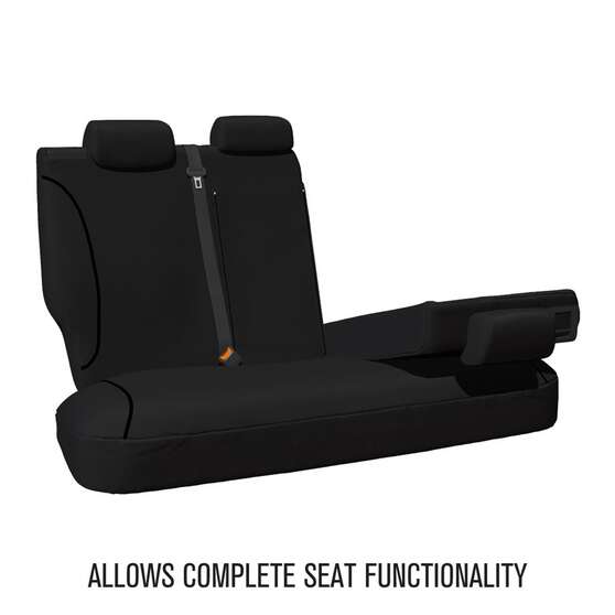 TRADIES CANVAS READY MADE SEAT COVERS - REAR, BLACK, SUITS FORD RANGER, , scaau_hi-res
