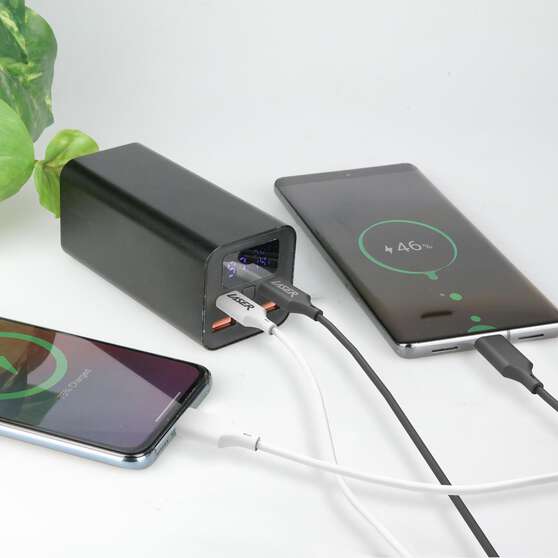 LASER 60W USB-C TO USB-C CABLE BLACK/WHITE 2 PACK 2M | FAST CHARGE & DURABLE, , scaau_hi-res