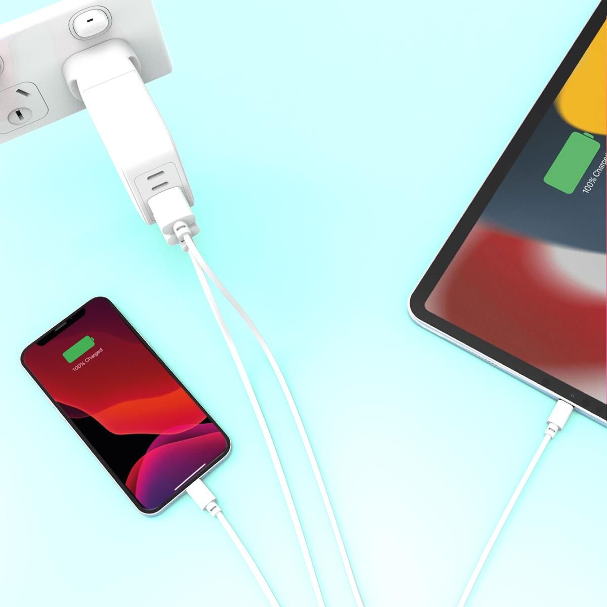 LASER MFI LIGHTNING CABLE 2 PACK &ndash; 2M, FAST CHARGE, APPLE CERTIFIED, WHITE, , scaau_hi-res