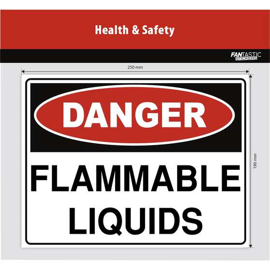 FLAMMABLE LIQUIDS DANGER SIGN 25CM, , scaau_hi-res