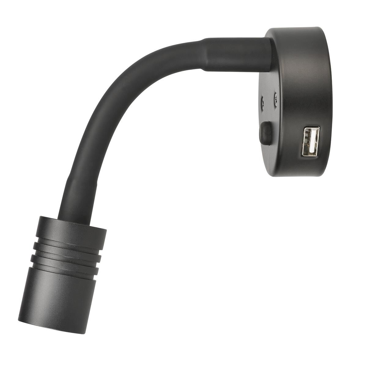 NARVA 12V BLACK INTERIOR LAMP WITH TOUCH SWITCH & 2A USB SOCKET, , scaau_hi-res