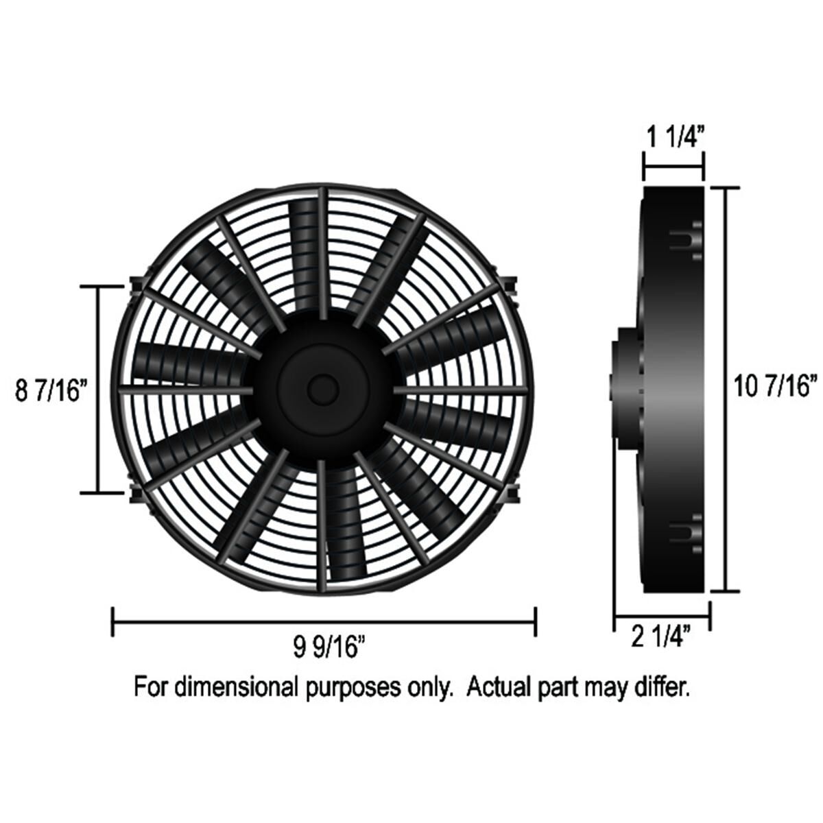 Dyno-Cool Straight Blade Elect. Fan/Thrmostat Kit 9 Inch, , scaau_hi-res