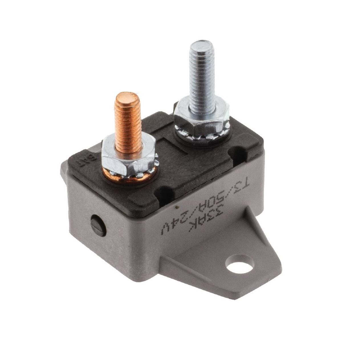 CIRCUIT BREAKER TYPElll 50AMP MANUAL RESET PLASTIC BODY - FUSES & CIRCUIT BREAKERS, , scaau_hi-res