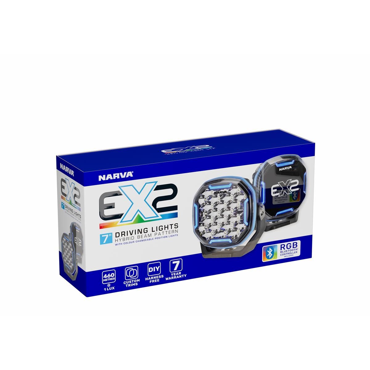 NARVA 12/24V 7" EX2R DRIVING LIGHT RGB KIT, , scaau_hi-res