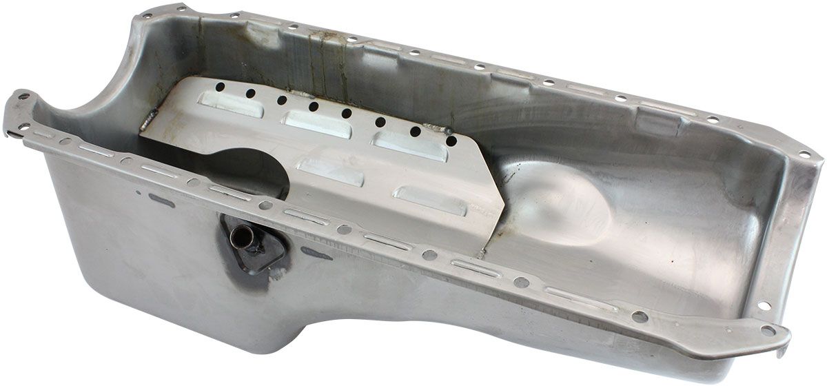 STEEL STOCK OIL PAN BBC RAW RH/SIDE DIPSTICK REAR SUMP, , scaau_hi-res