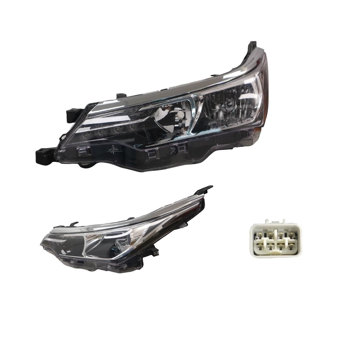 COROLLA ZRE172 (SERIES 2) SD 11/16-12/19 HEADLIGHT+MOTOR (HALOGEN ,H11/HB3) (+ 4 SMALL LED DRL) (L), , scaau_hi-res