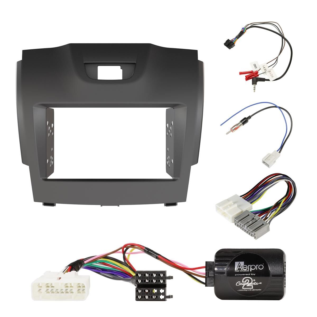DOUBLE DIN GREY INSTALL KIT TO SUIT HOLDEN COLORADO (INC 7), ISUZU D-MAX & ISUZU M-UX, , scaau_hi-res