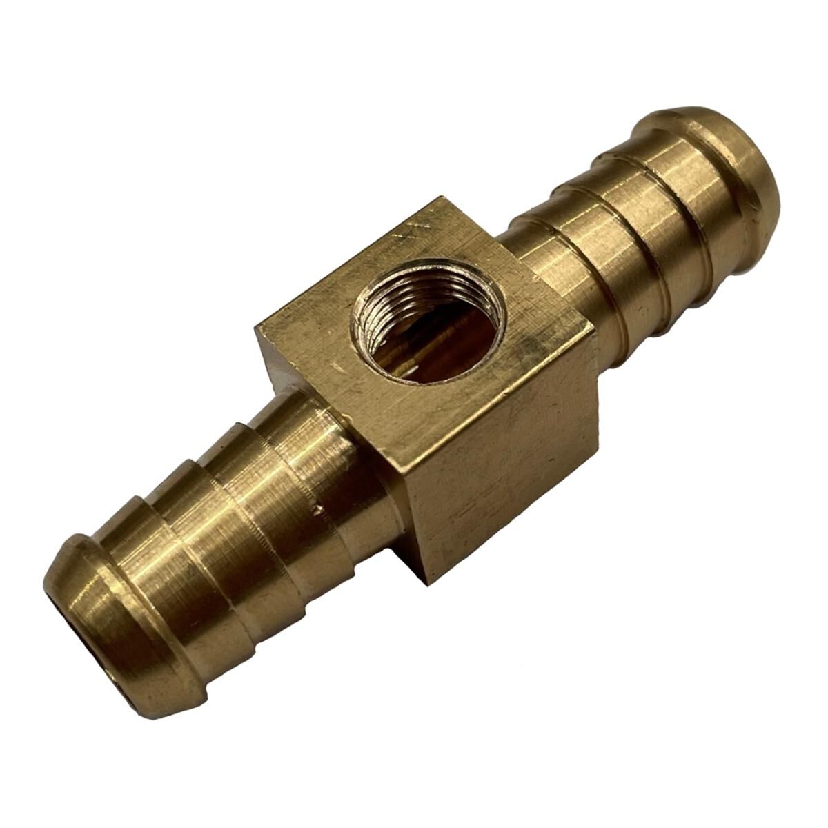 Brass Female Branch Hose Tee 1/2 Inch (12.7mm) x 1/4 Npt, , scaau_hi-res