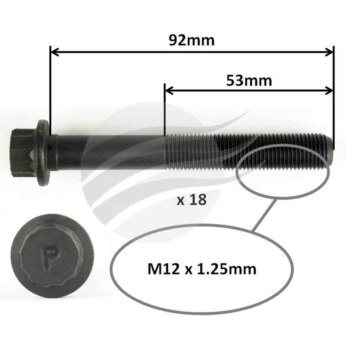 CYLINDER HEAD BOLT SET MITSUBISHI 4D56T I4 DOHC, , scaau_hi-res