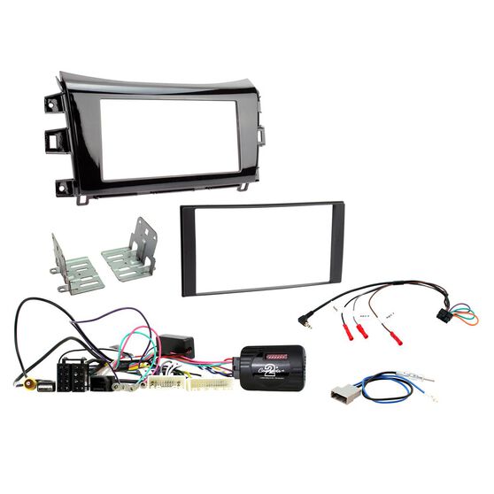 DOUBLE DIN INSTALL KIT TO SUIT NISSAN NAVARA NP300 ST/STX (GLOSS BLACK), , scaau_hi-res