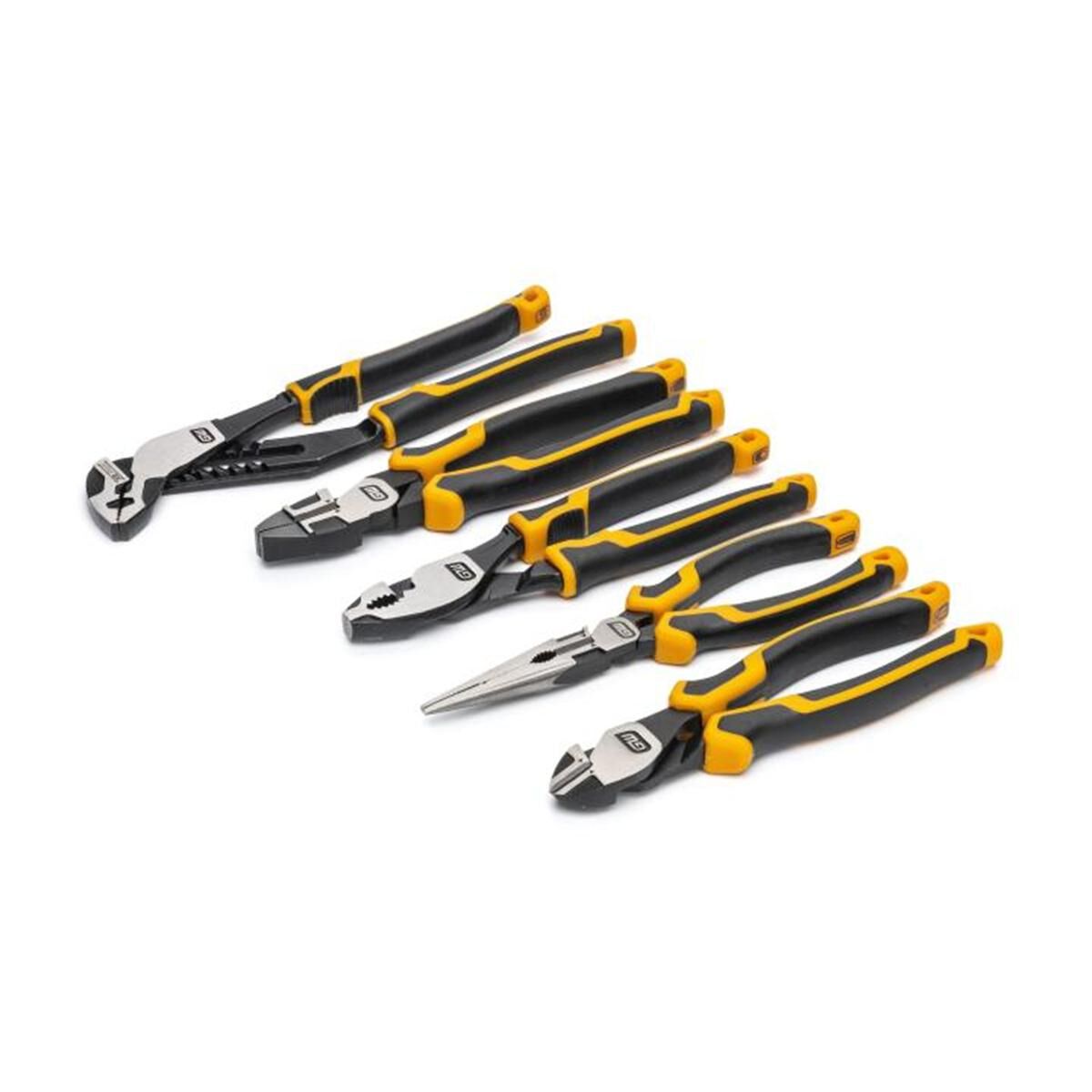5 PIECE PITBULL CUSHION GRIP PLIERS SET IN FOAM STORAGE TRAY, , scaau_hi-res