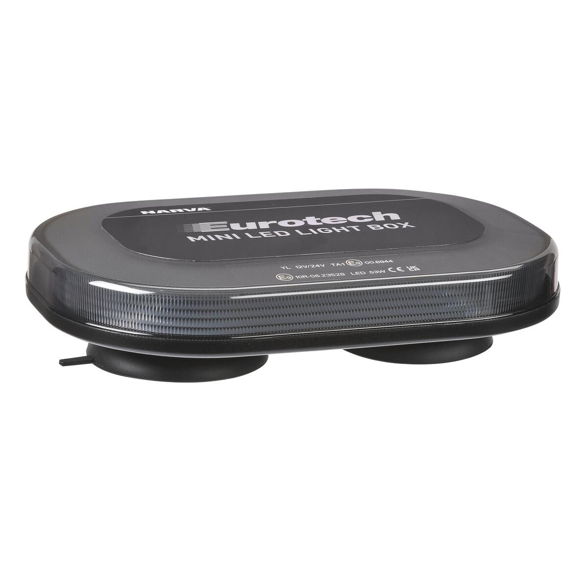 Narva 12-24 Volt Eurotech Mini LED Light Box (Amber, Magnetic Base, Clear Smoked Lens), , scaau_hi-res