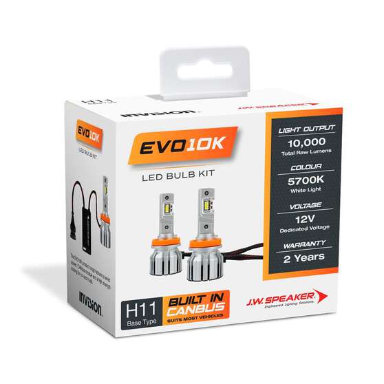 LED H11 HEADLIGHT KIT 12V 50W 5700K 5000LM EACH GLOBE EVO10K, , scaau_hi-res